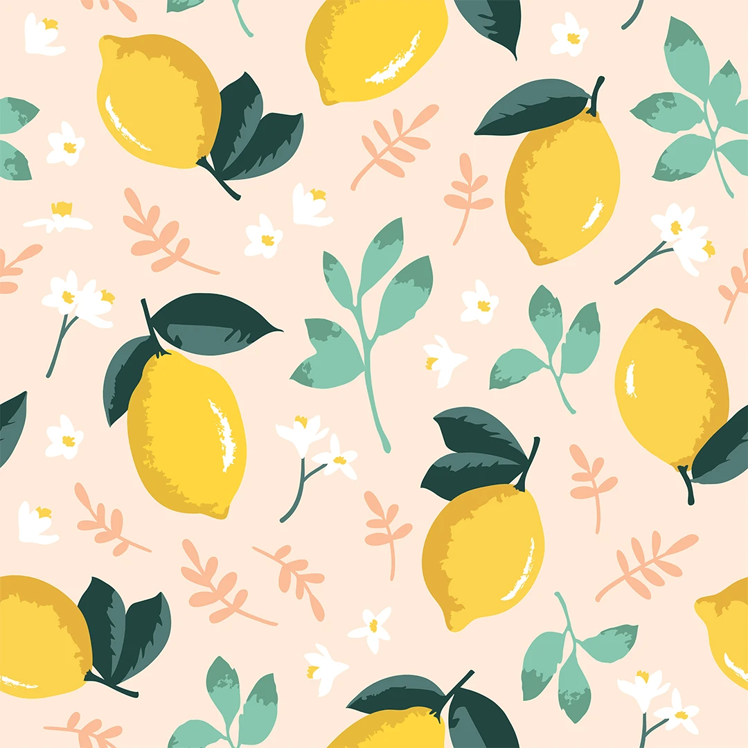 Mint Lemon Mural Wallpaper