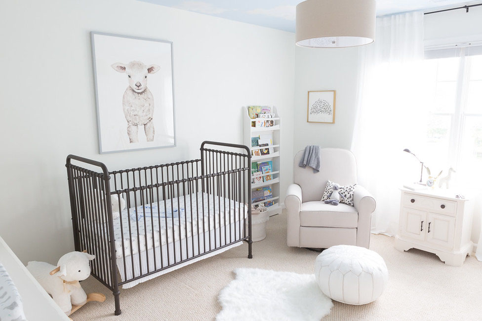 Neutral Nursery with Sheep by Youthful Nest