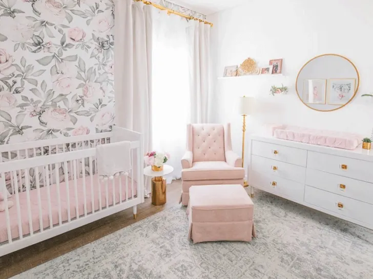 Floral Blush and Gold Nursery