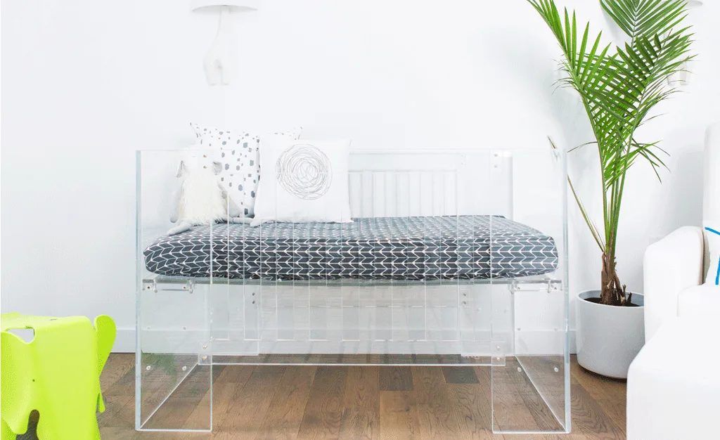 Modern Nursery with Clear Acrylic Crib