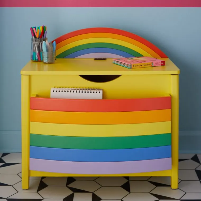 Rainbow Toy Storage with Book Pocket