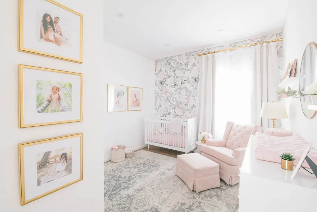 Blush and Gold Glam Nursery Design Reveal by Little Crown Interiors