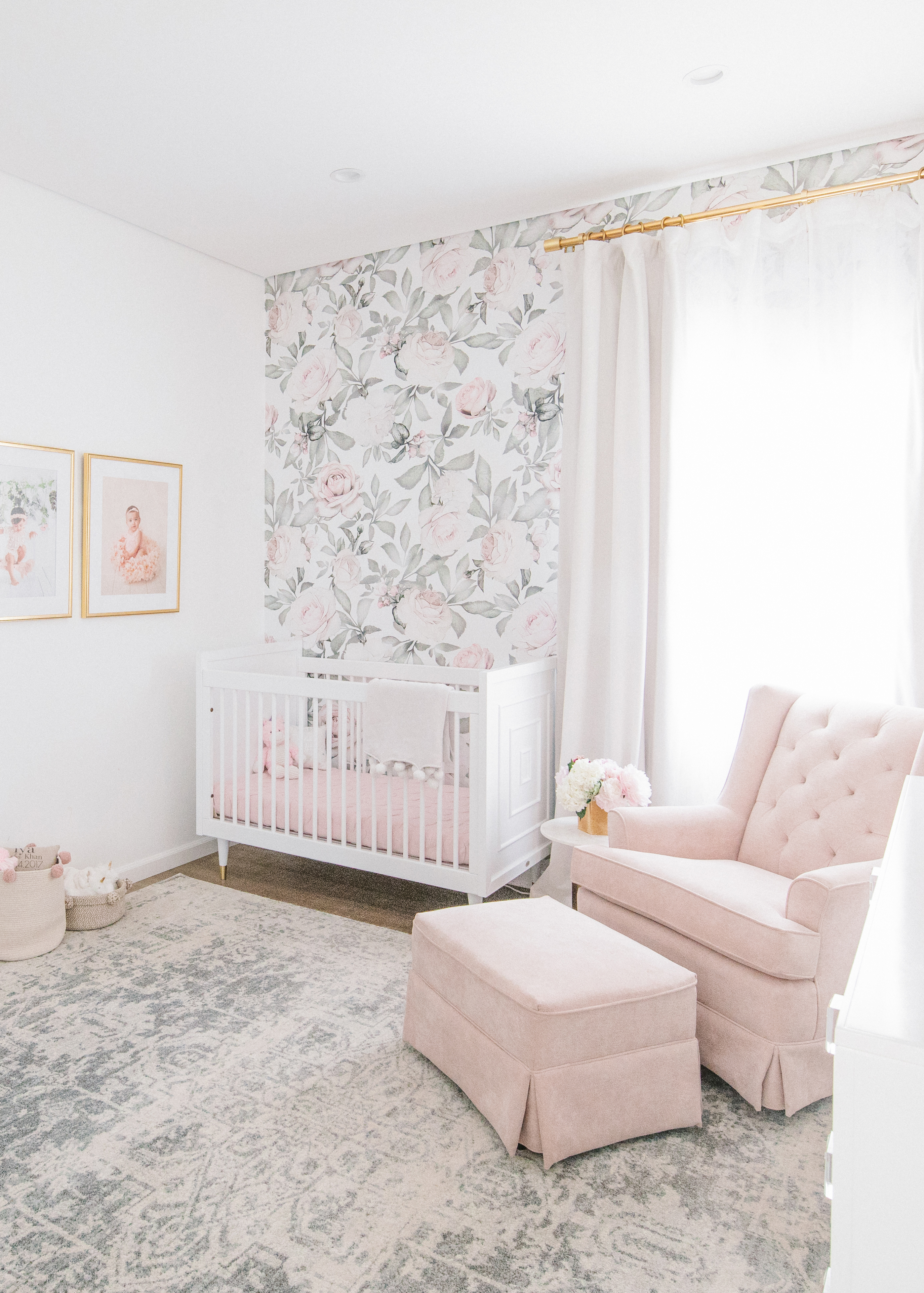 Blush and Gold Floral Nursery
