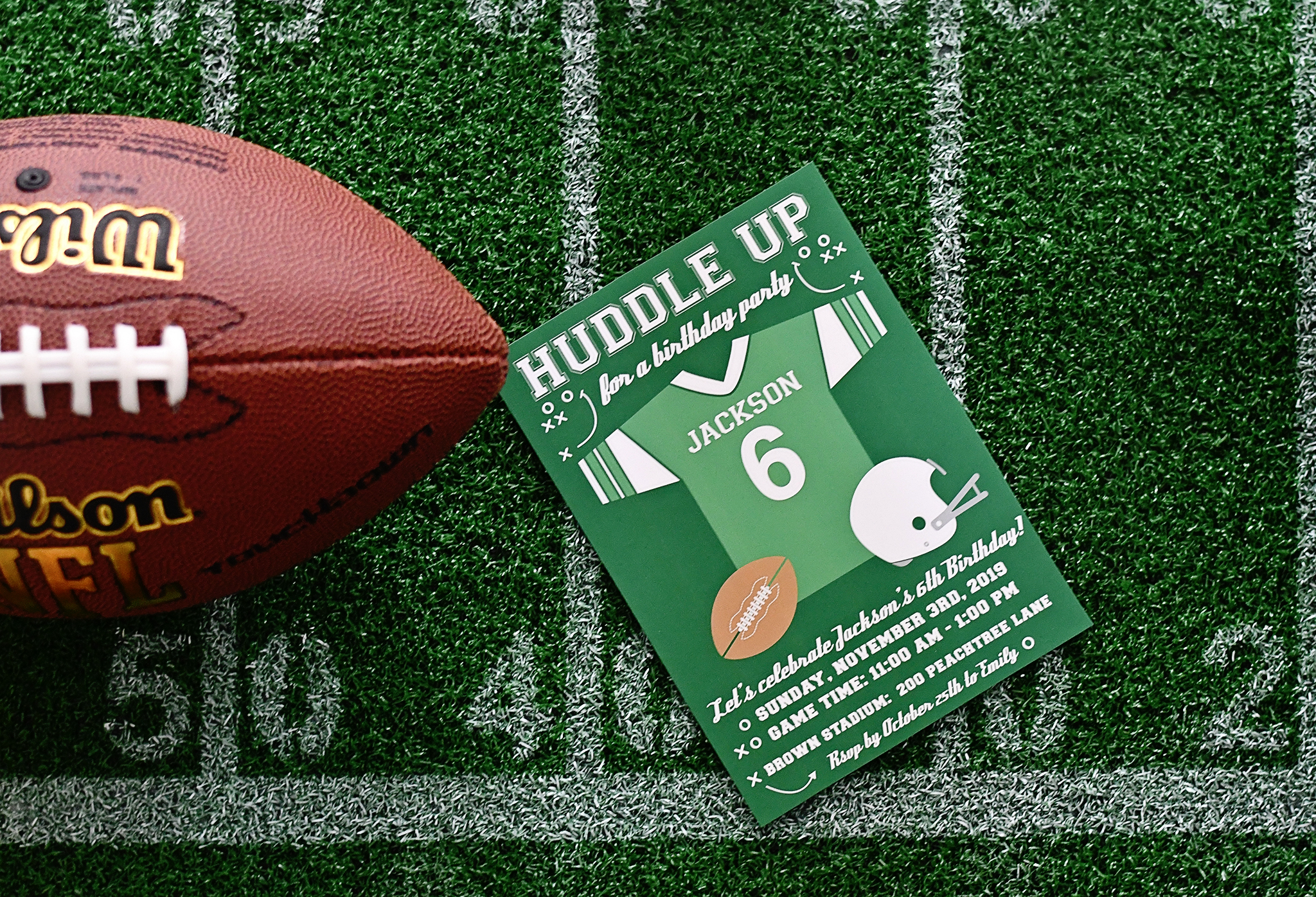 Custom Football Birthday Party Invites