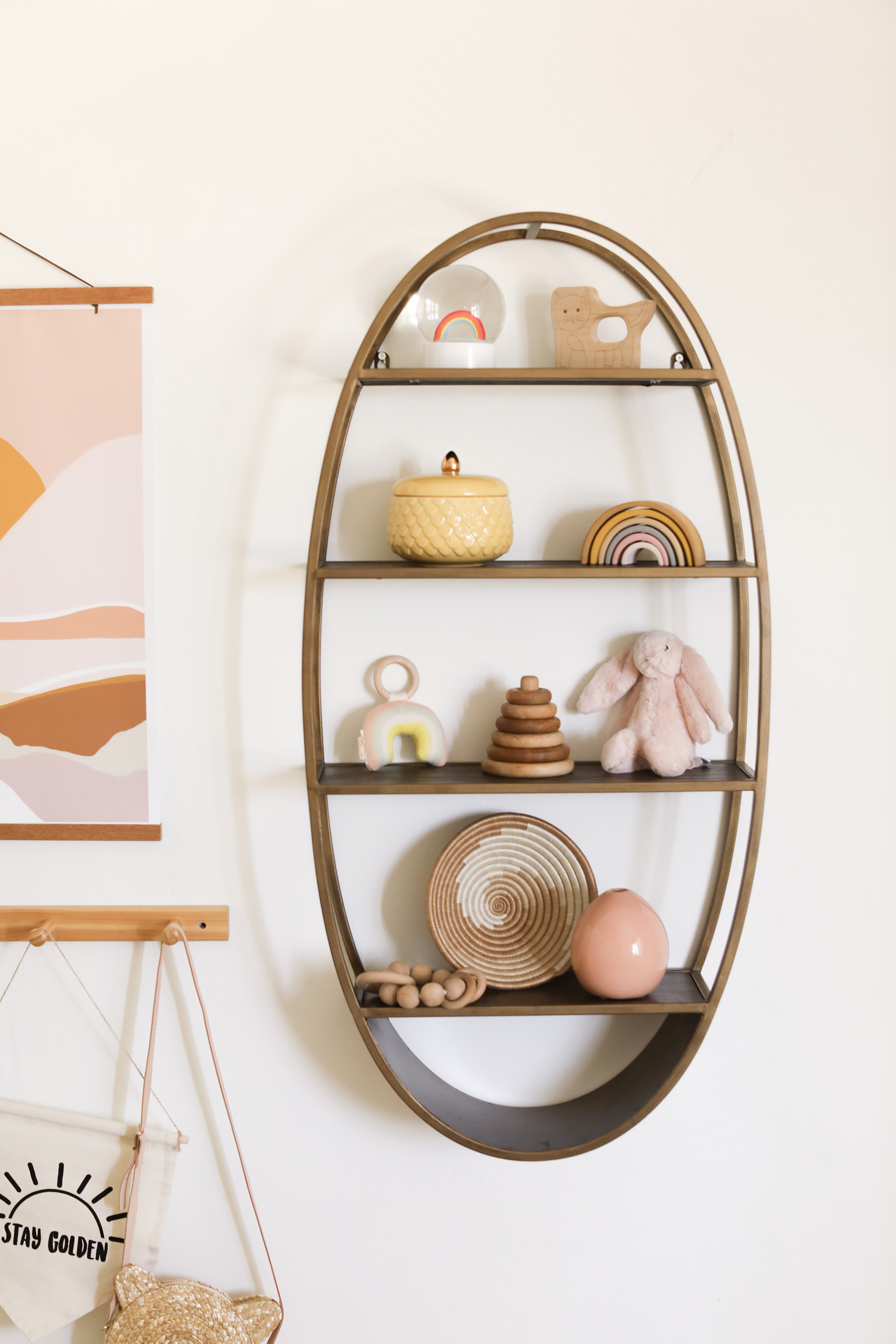 Oval Shelf in Girl's Boho Nursery