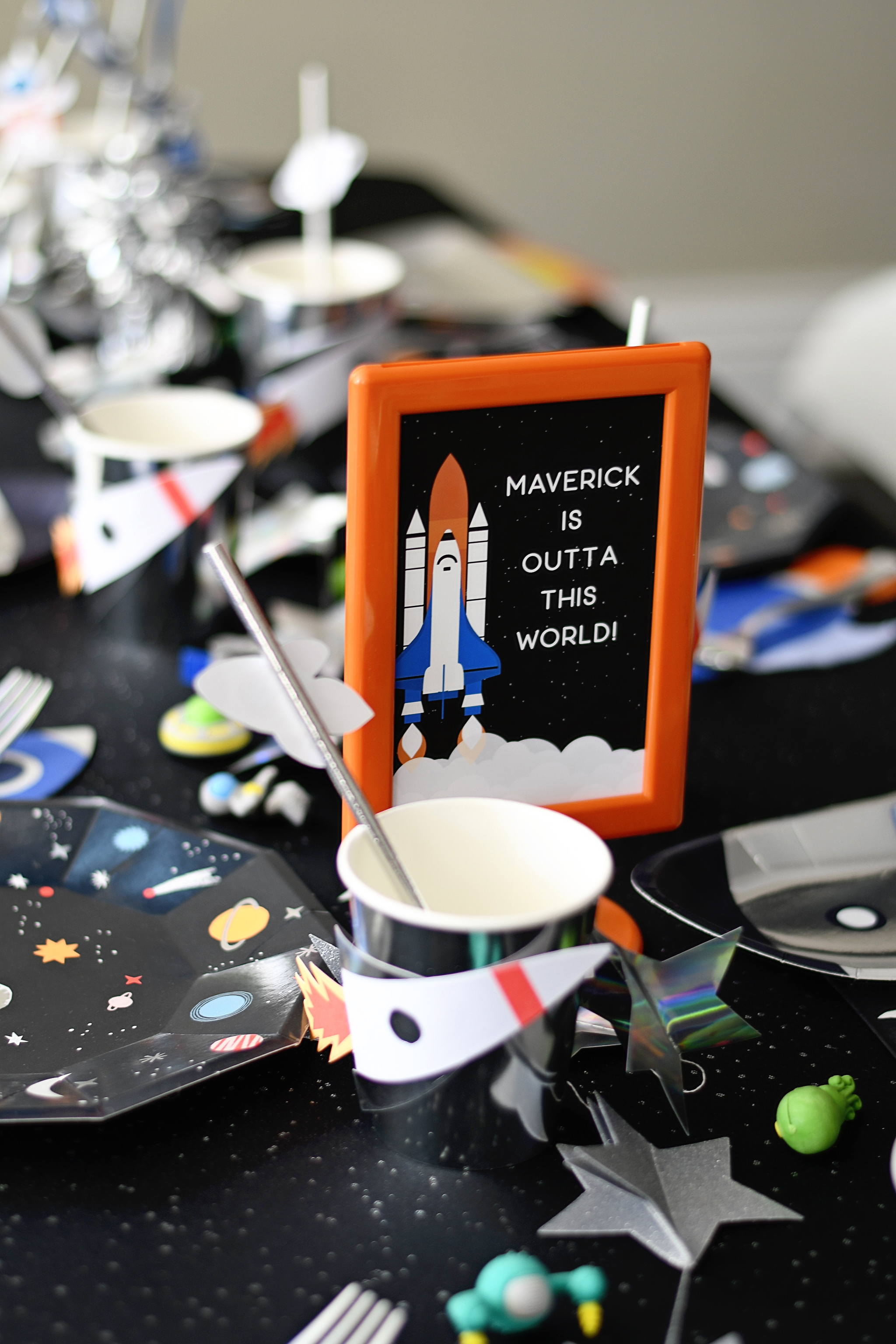 Custom birthday sign - This birthday party is outta this world!