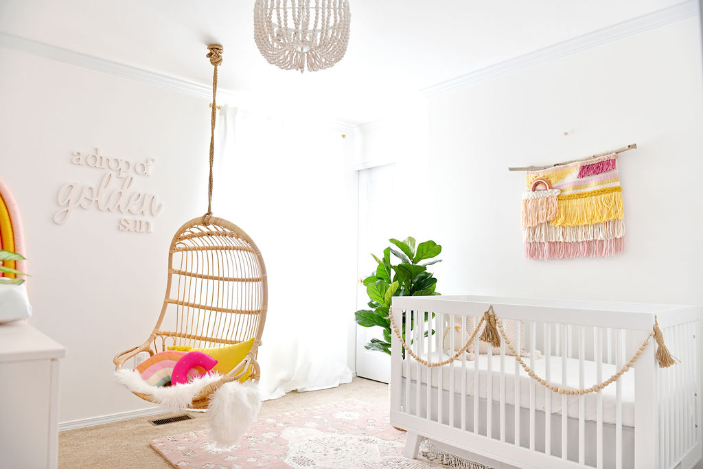 Light and Airy Subtle Rainbow Themed Baby Girl Nursery