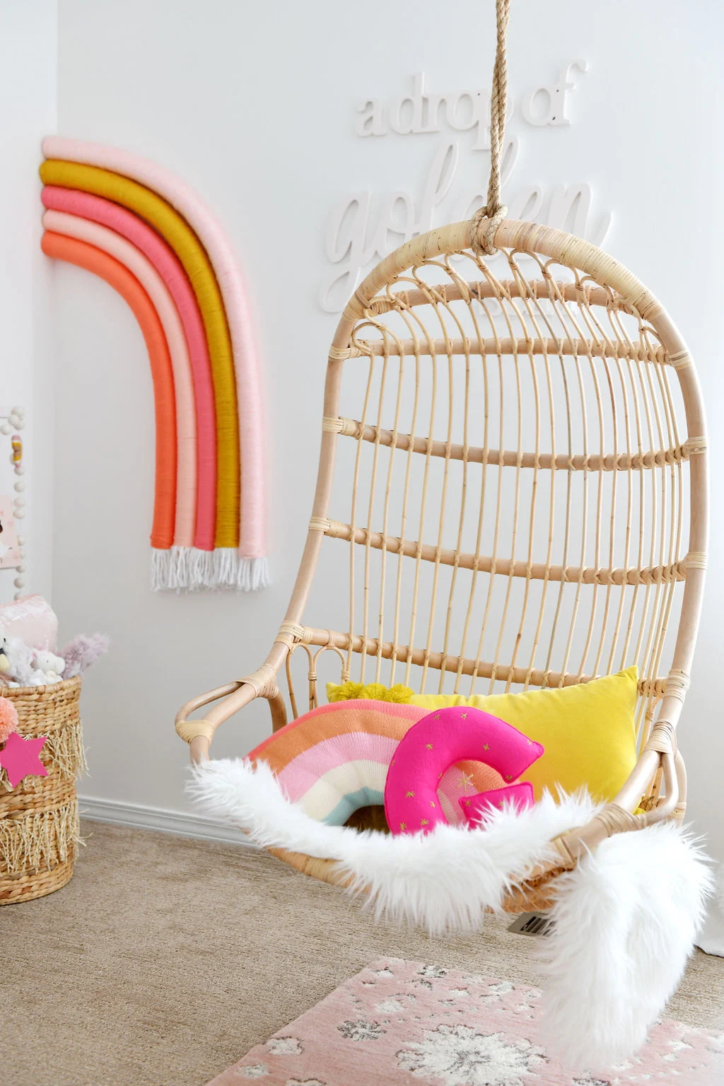 Rattan Chair in Baby Girl Room