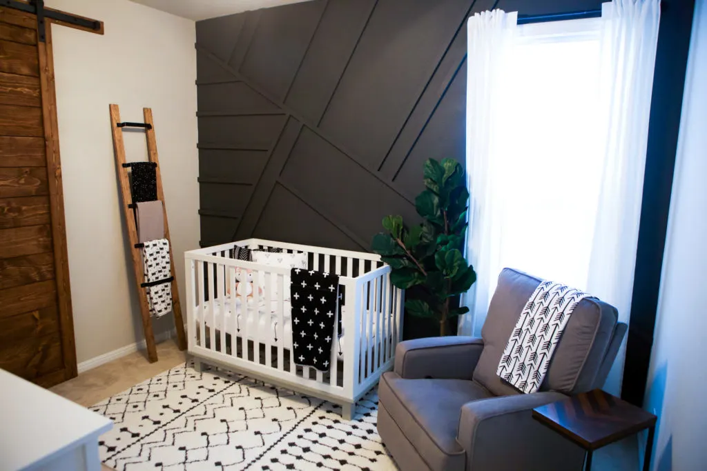 Black 3D Accent Wall in Modern Nursery Design: @lollipopsandlightsabers
