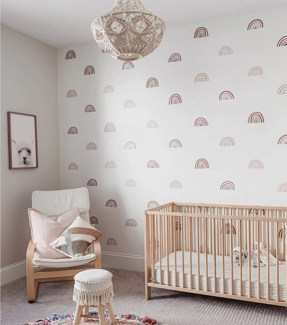 Muted Rainbow Wall Decals in Nursery Design: @spacefordreaming
2020 Nursery Trends: Muted Rainbows