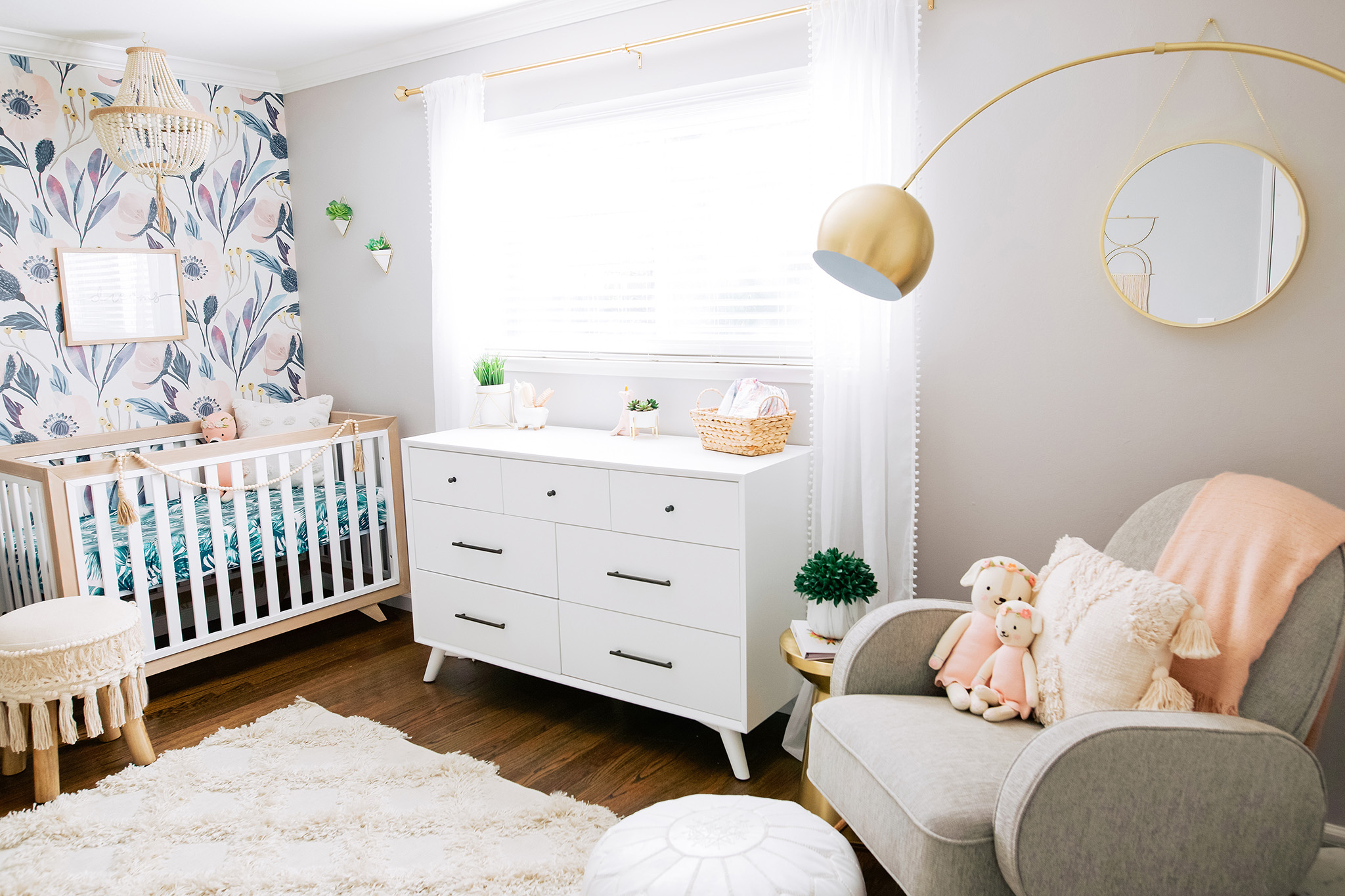 Girls Boho Floral Nursery