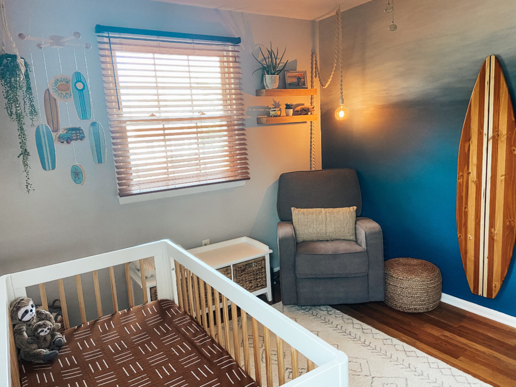 surfboard nursery decor