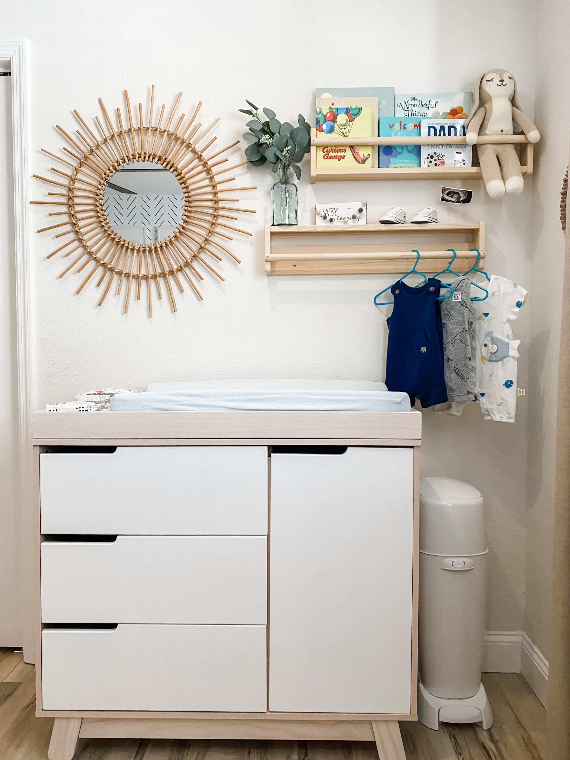 Neutral Nursery Changer with Shelves