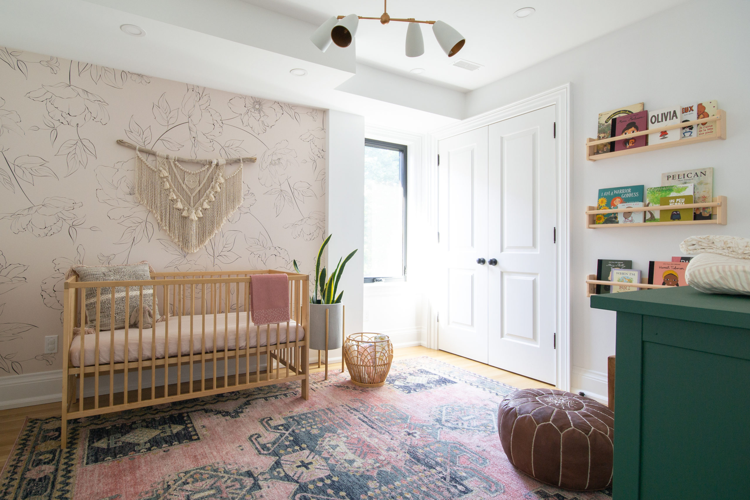 Modern Boho Nursery with Floral Wallpaper  Project Nursery