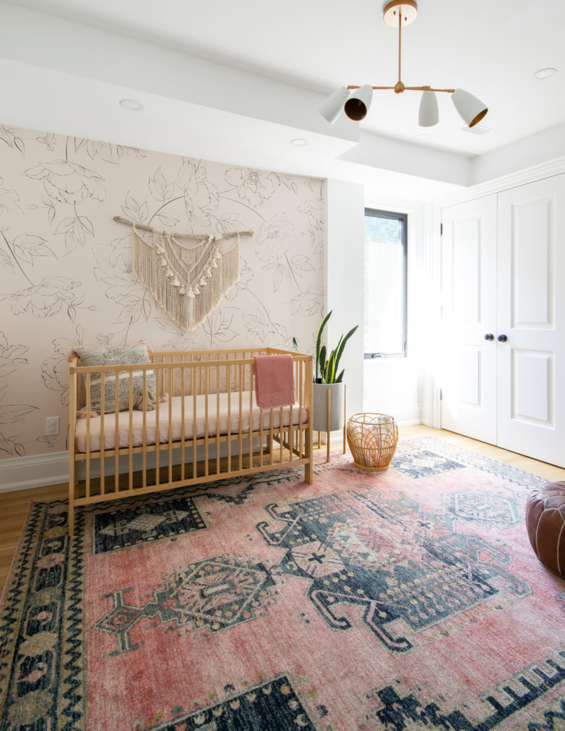 Modern Boho Nursery with Floral Wallpaper - Project Nursery