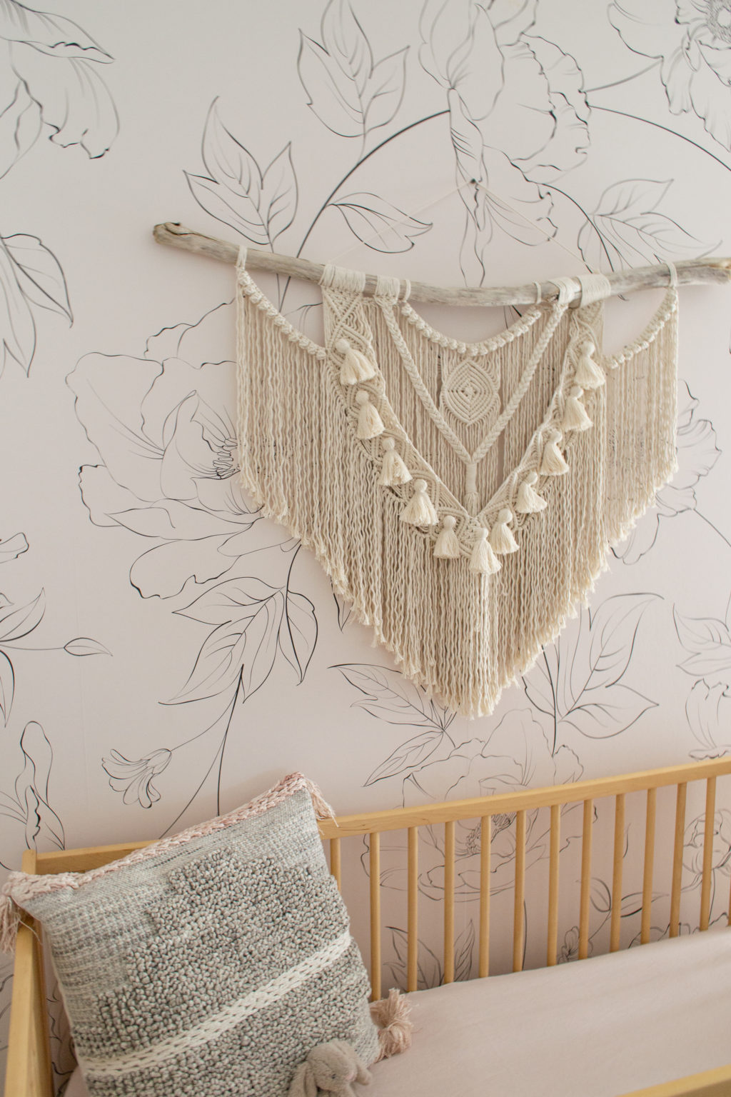 Modern Boho Nursery with Floral Wallpaper - Project Nursery