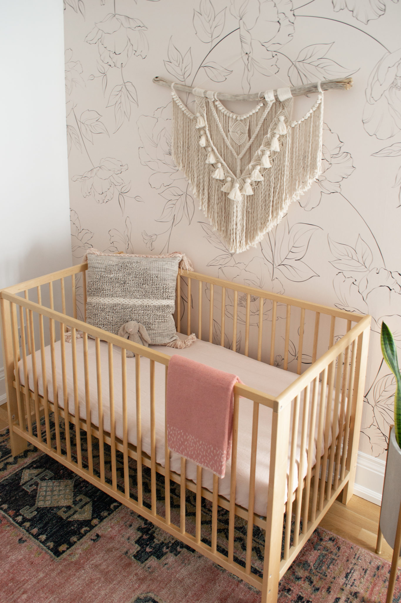 Modern Boho Nursery with Floral Wallpaper - Project Nursery