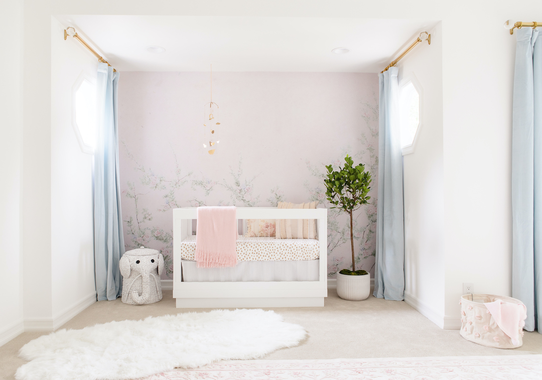 light blue and pink nursery