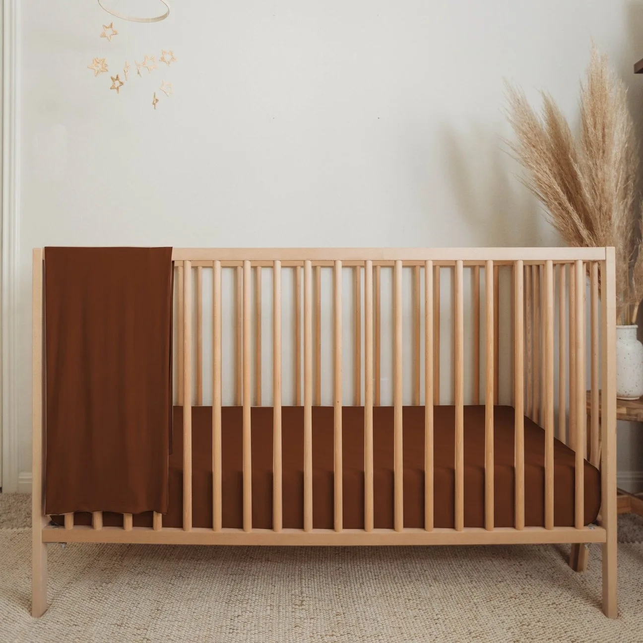Rust as a Neutral Nursery Trend -Rust Organic Bamboo Crib Sheet