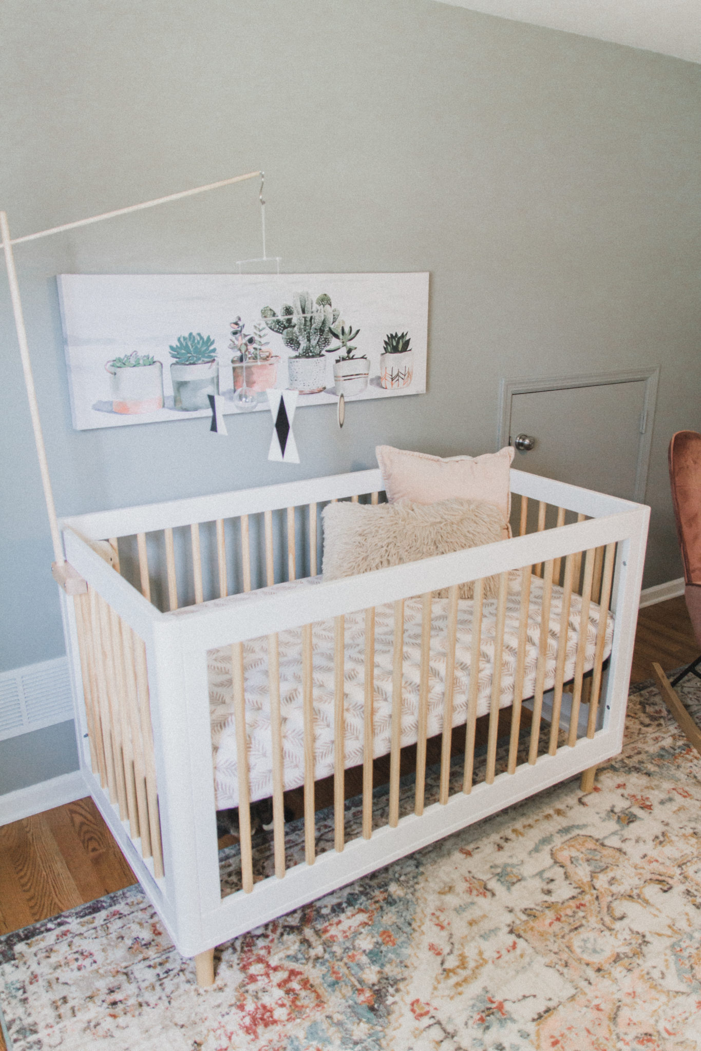 Minimalist Green and Blush Desert Nursery Project Nursery