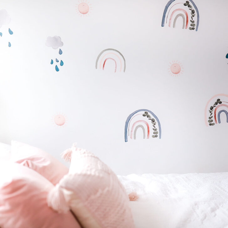 rainbow wall decals little girls room