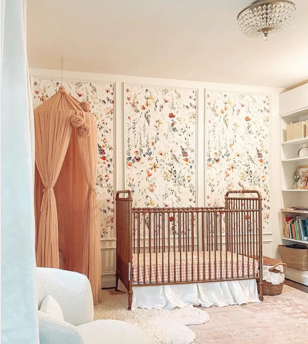 Inset Framed Wallpaper in Nursery by @alexa.at.home