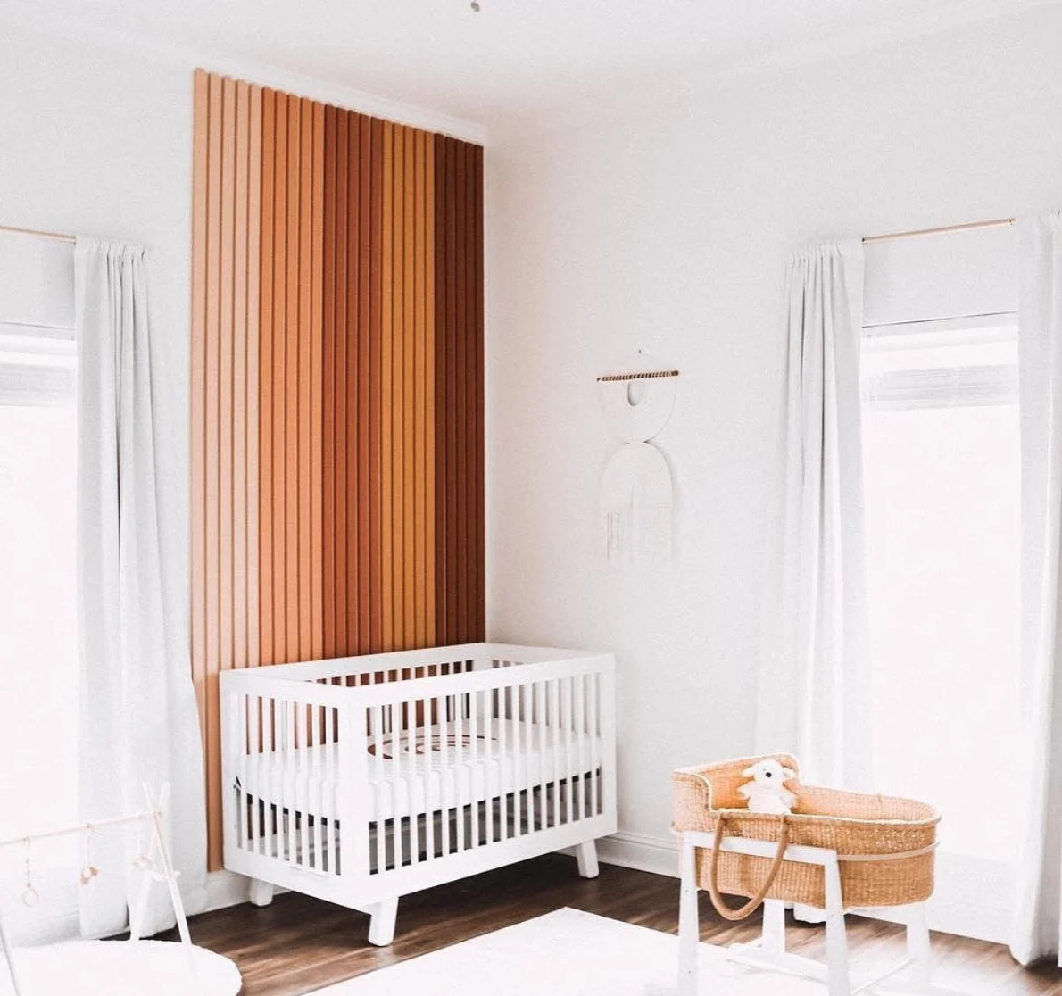 DIY Wood Rust Rainbow Stripe in Nursery by @gfreakinpierce