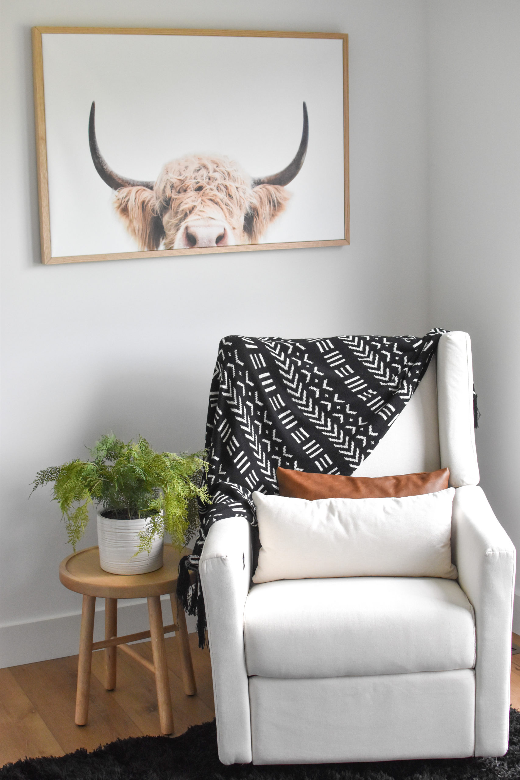 Highland Cow Themed Nursery Glider Nook