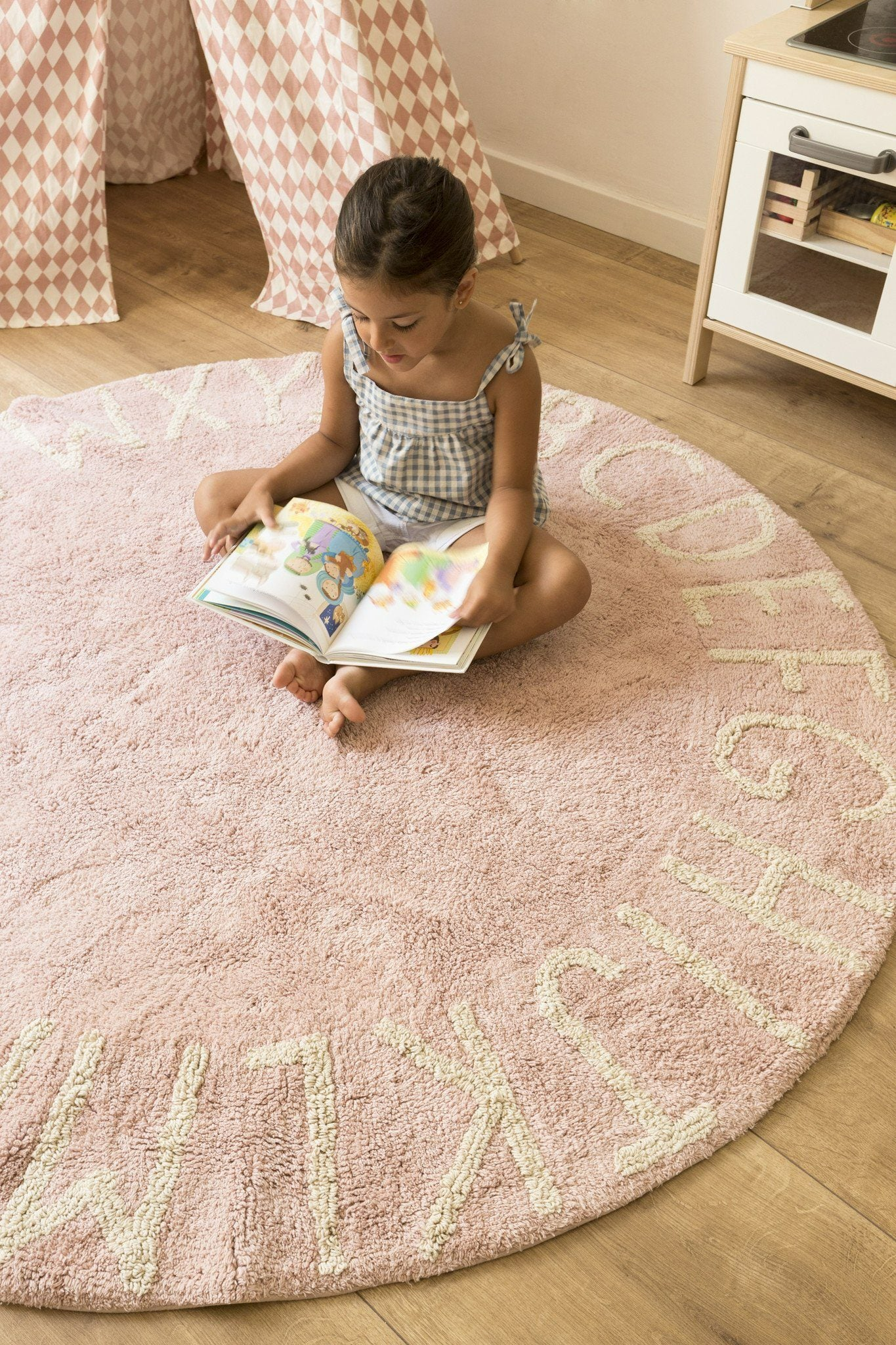 Pink Alphabet Rug 