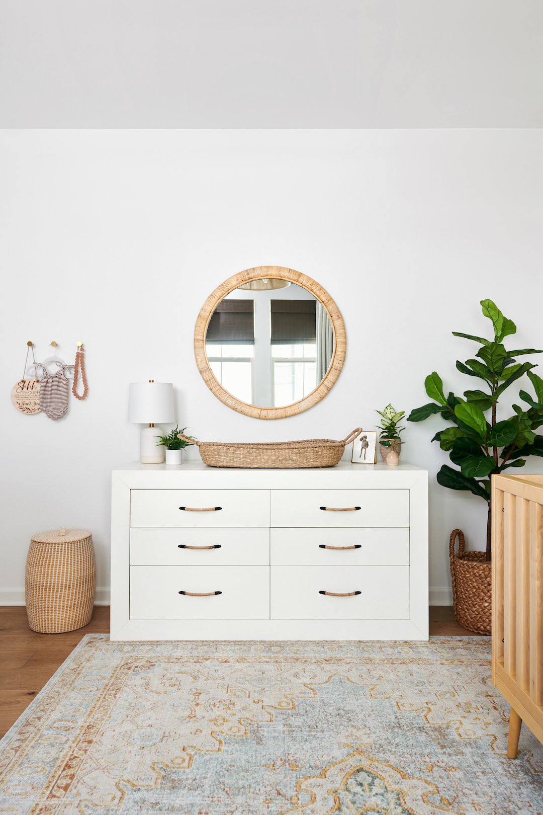 Neutral Nursery Dresser with Changing Basket