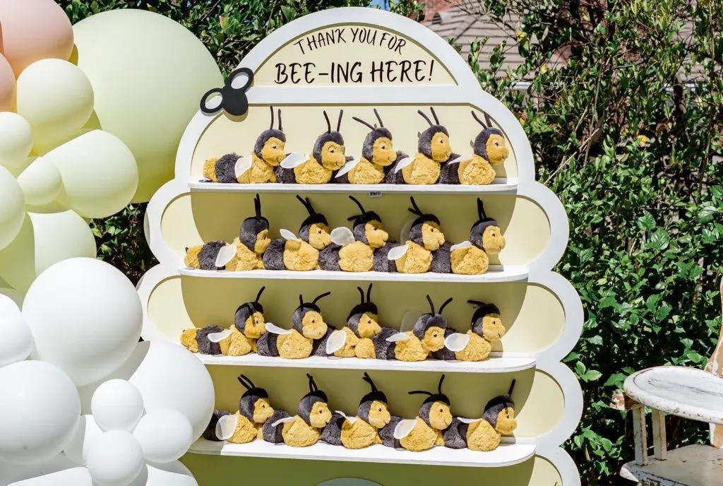 Stuffed Animal Bumble Bee Party Favors