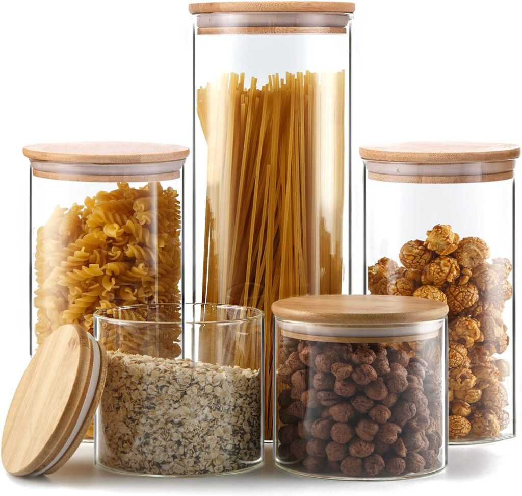 Glass Canisters with Wood Lids