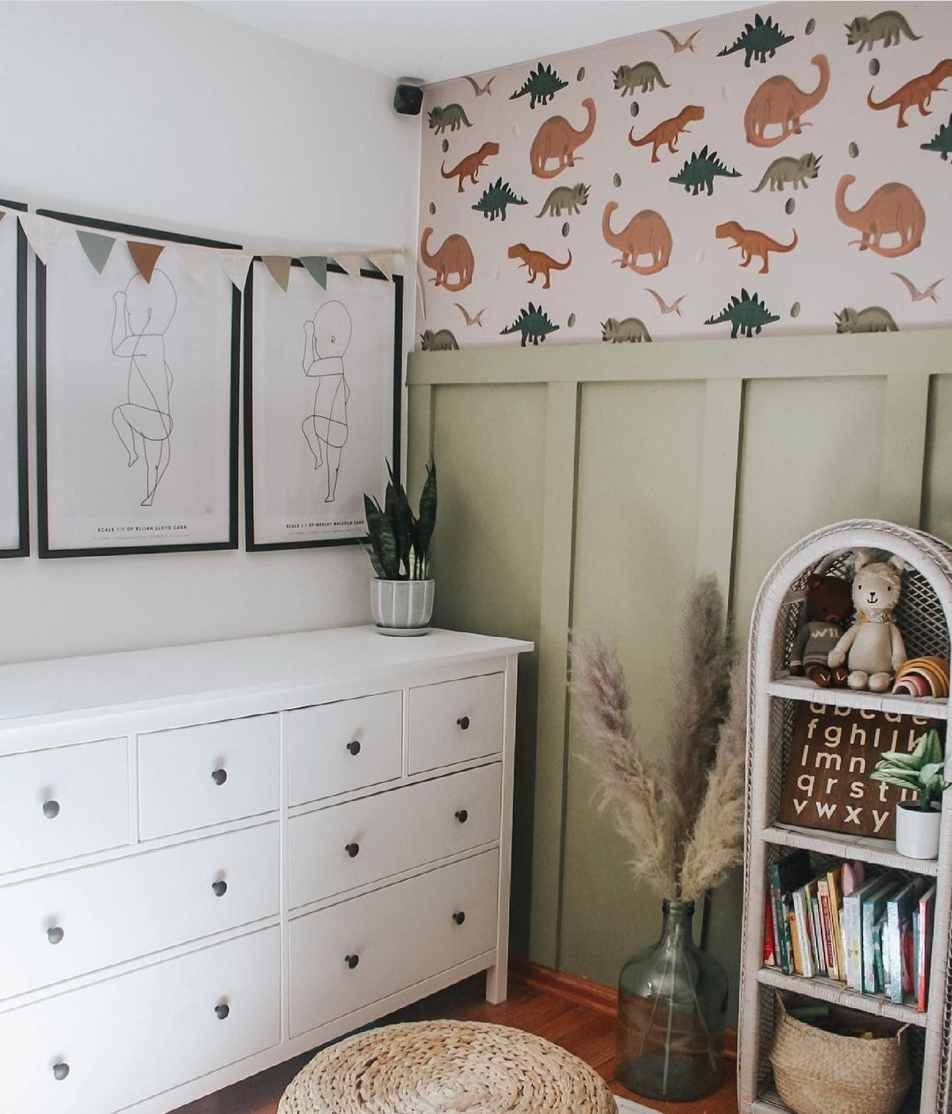 Cute Dinosaur Wallpaper in Nursery
