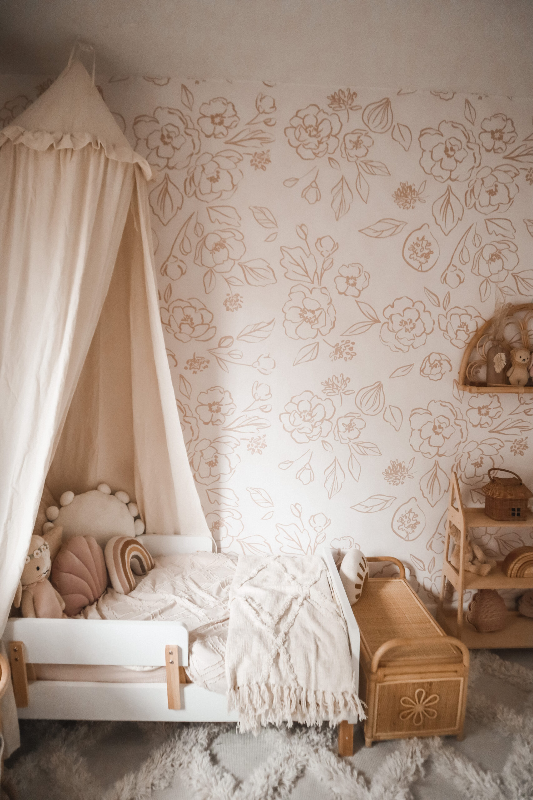 Boho Girls Toddler Room with Muse Toddler Bed