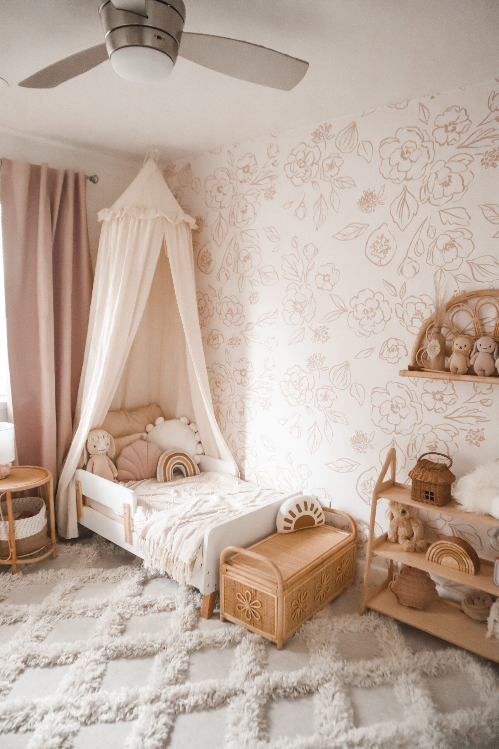 Boho Toddler Room with Muse Toddler Bed and Canopy
