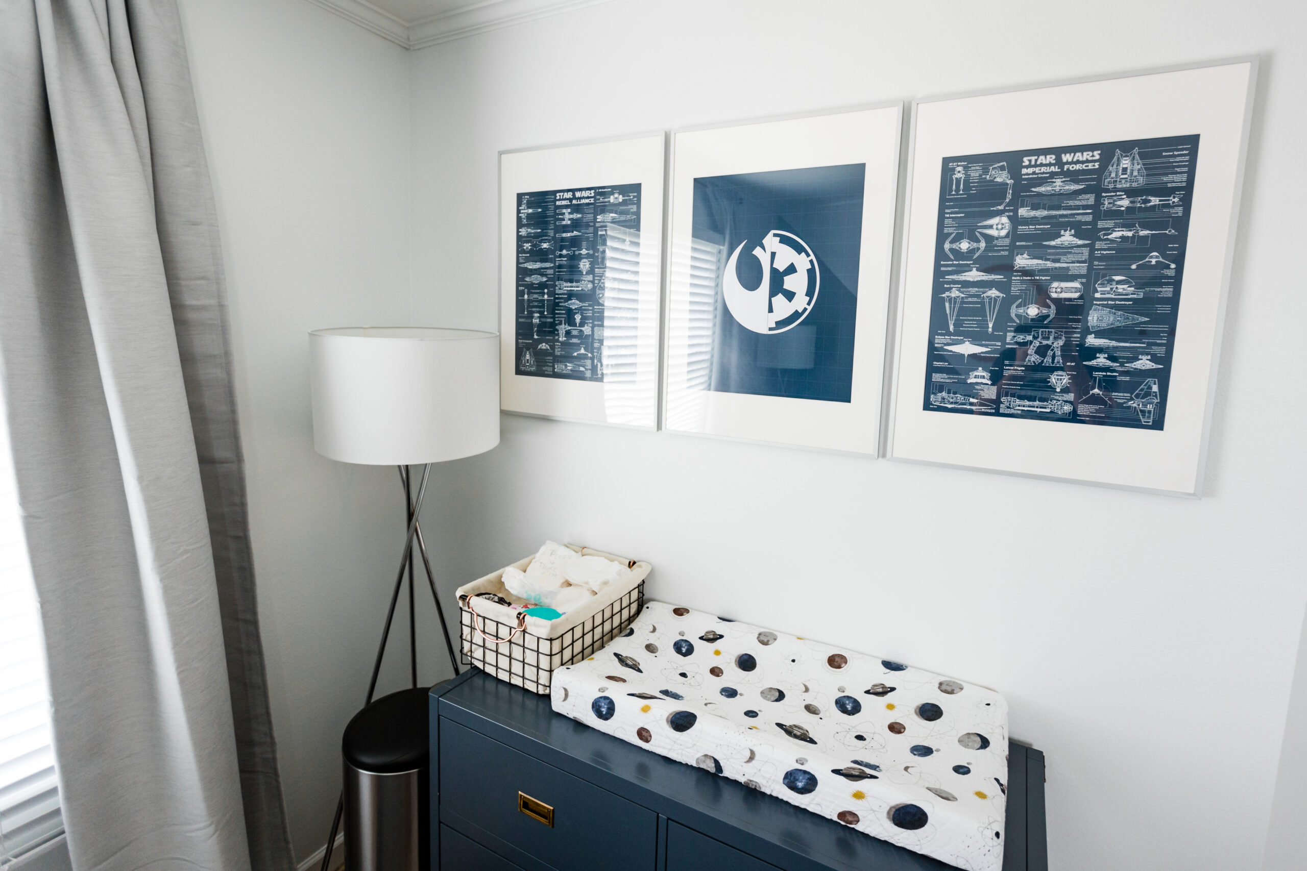 Modern Geometric Nursery with Subtle Star Wars Accents