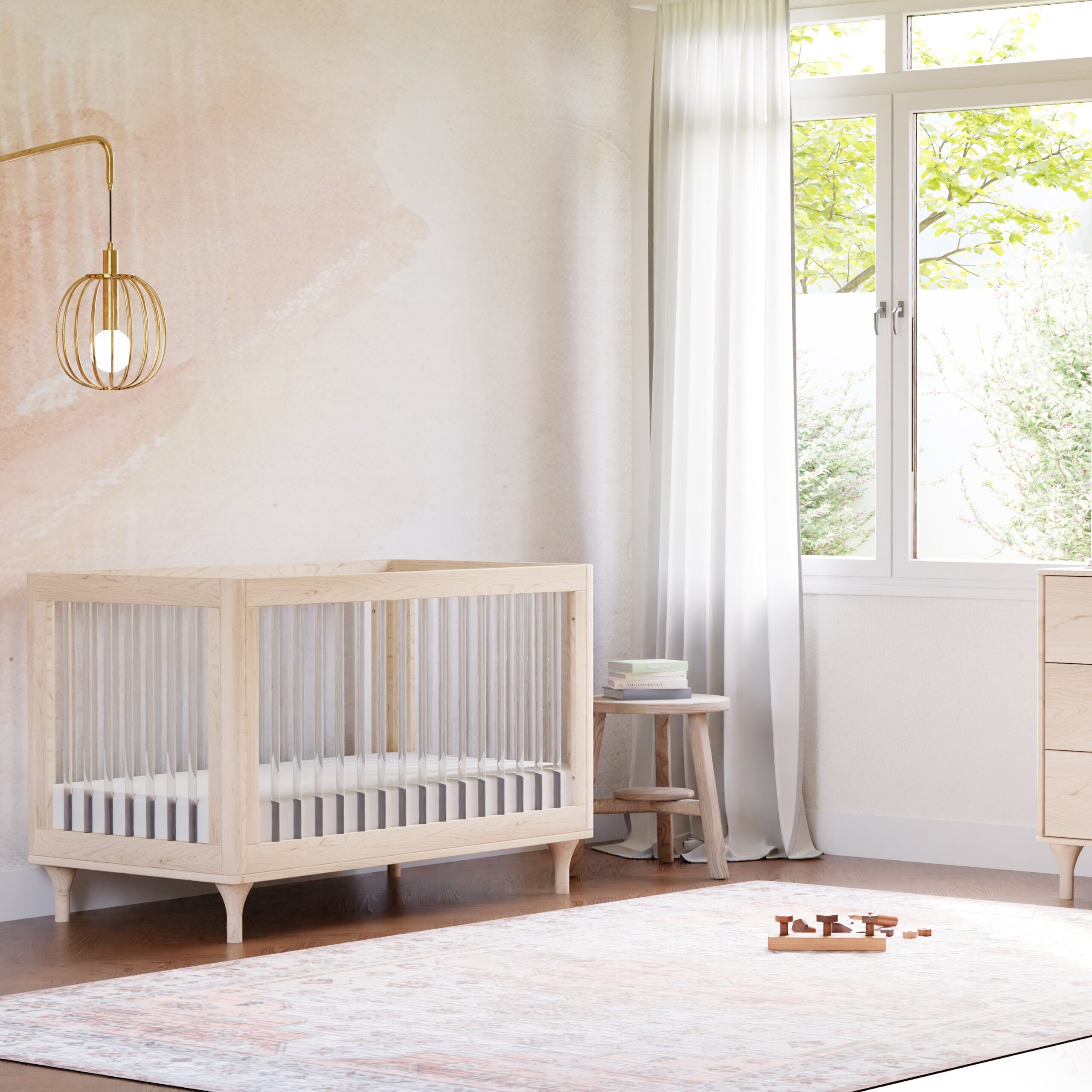 Lolly Acrylic Crib in Washed Natural