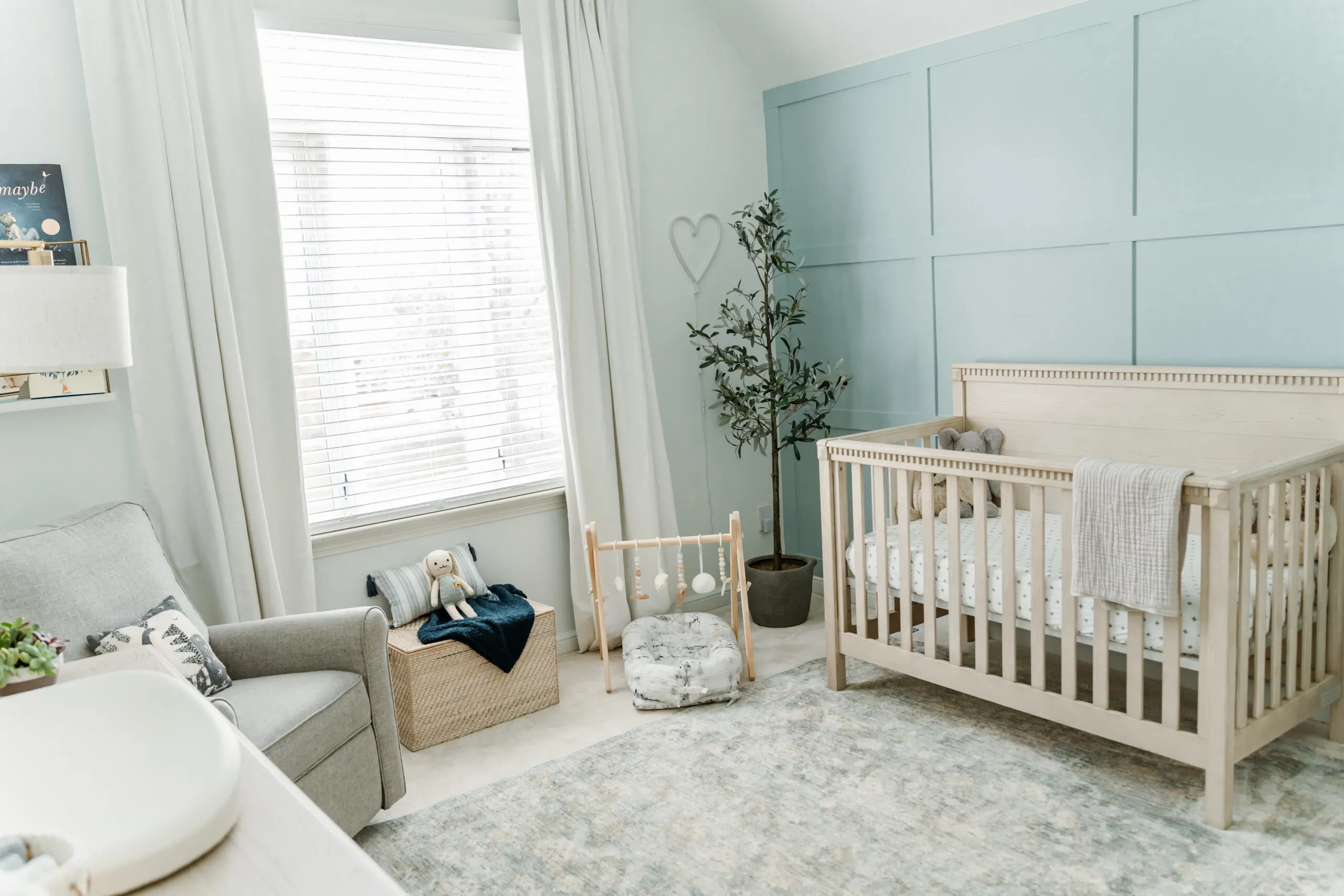 Classic Boys Nursery with Board and Batten Accent Wall