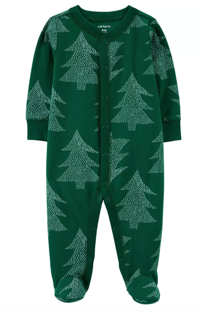Green Dotted Christmas Tree Jammies