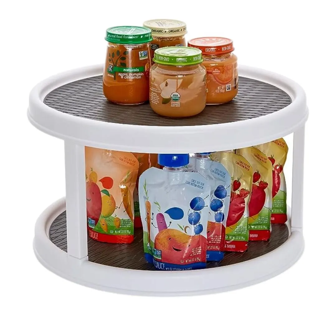 Organize Baby Food with Two Level Lazy Susan