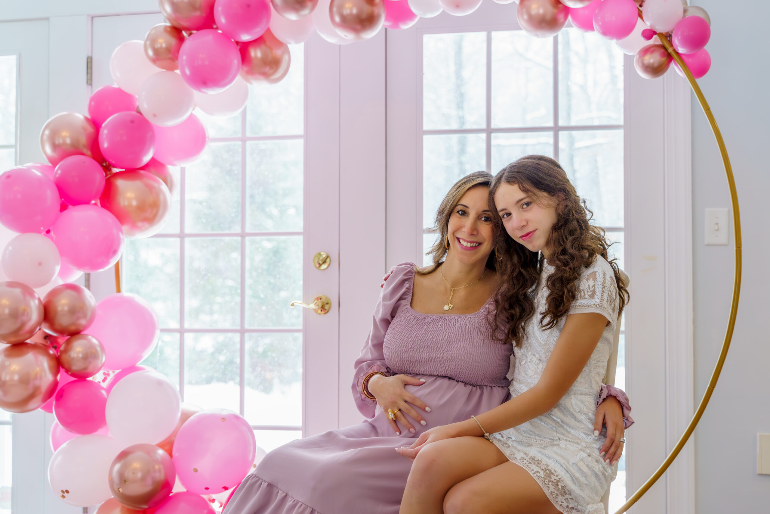 Baby Shower Balloon Arch Gold Ring