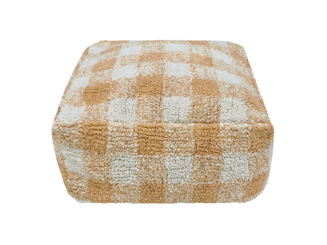 Honey Checked Pouf