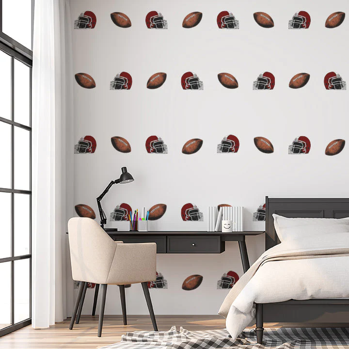 Football and Helmet Wall Decals