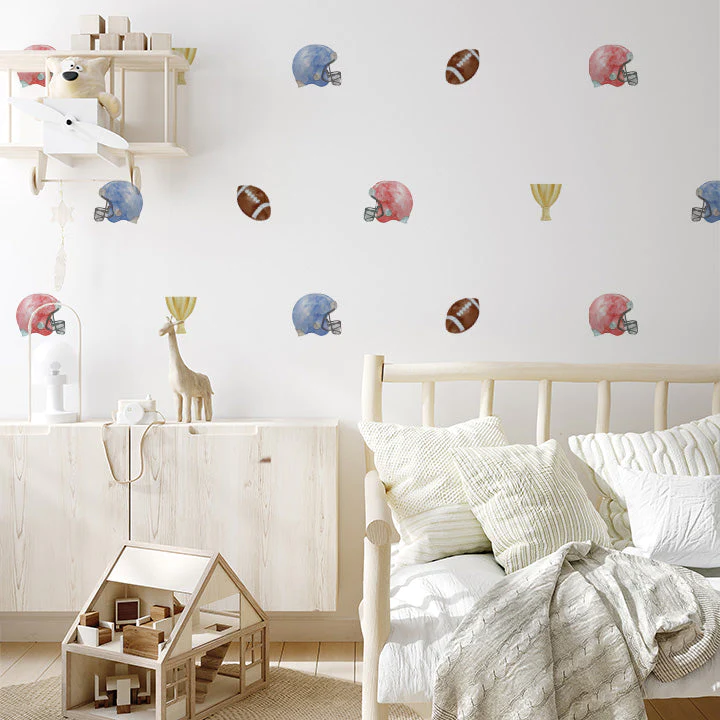 Football and Helmet Wall Decals