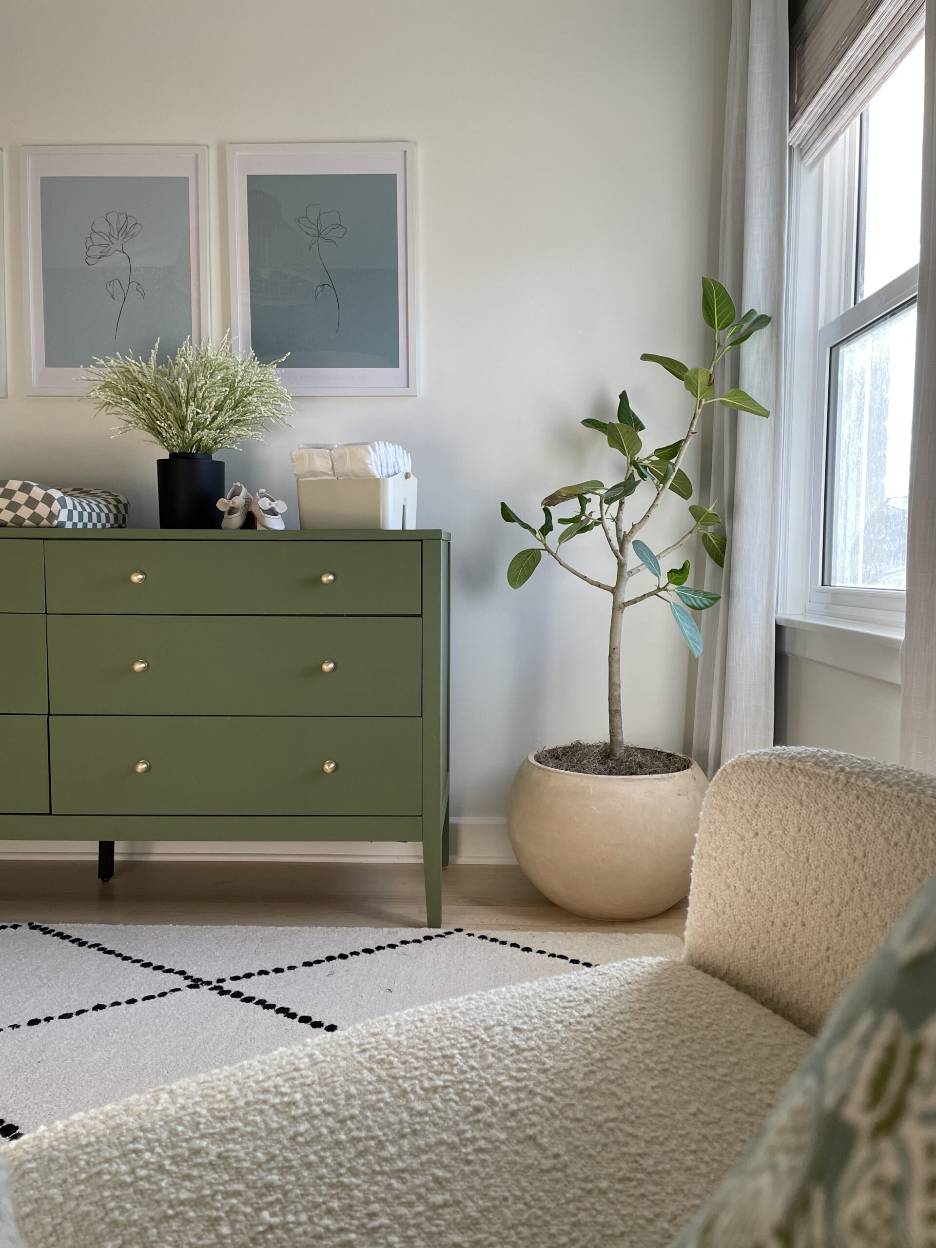 Painted Green Nursery Dresser