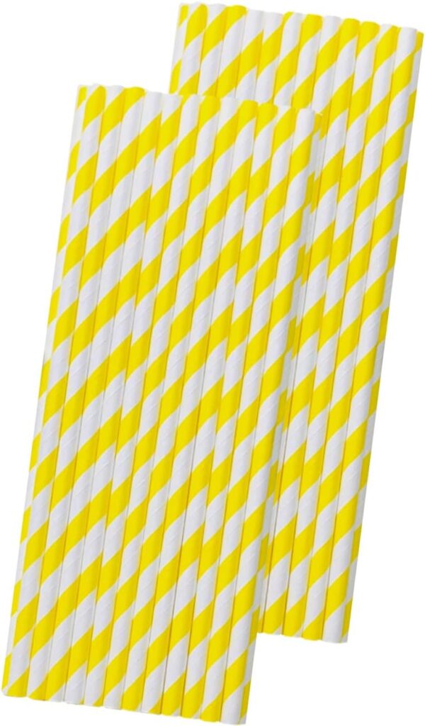 Yellow Stripe Paper Straws