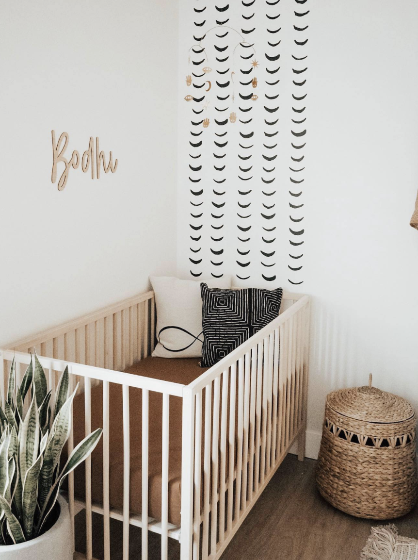 Organic Half Moon Wall Decals in Nursery