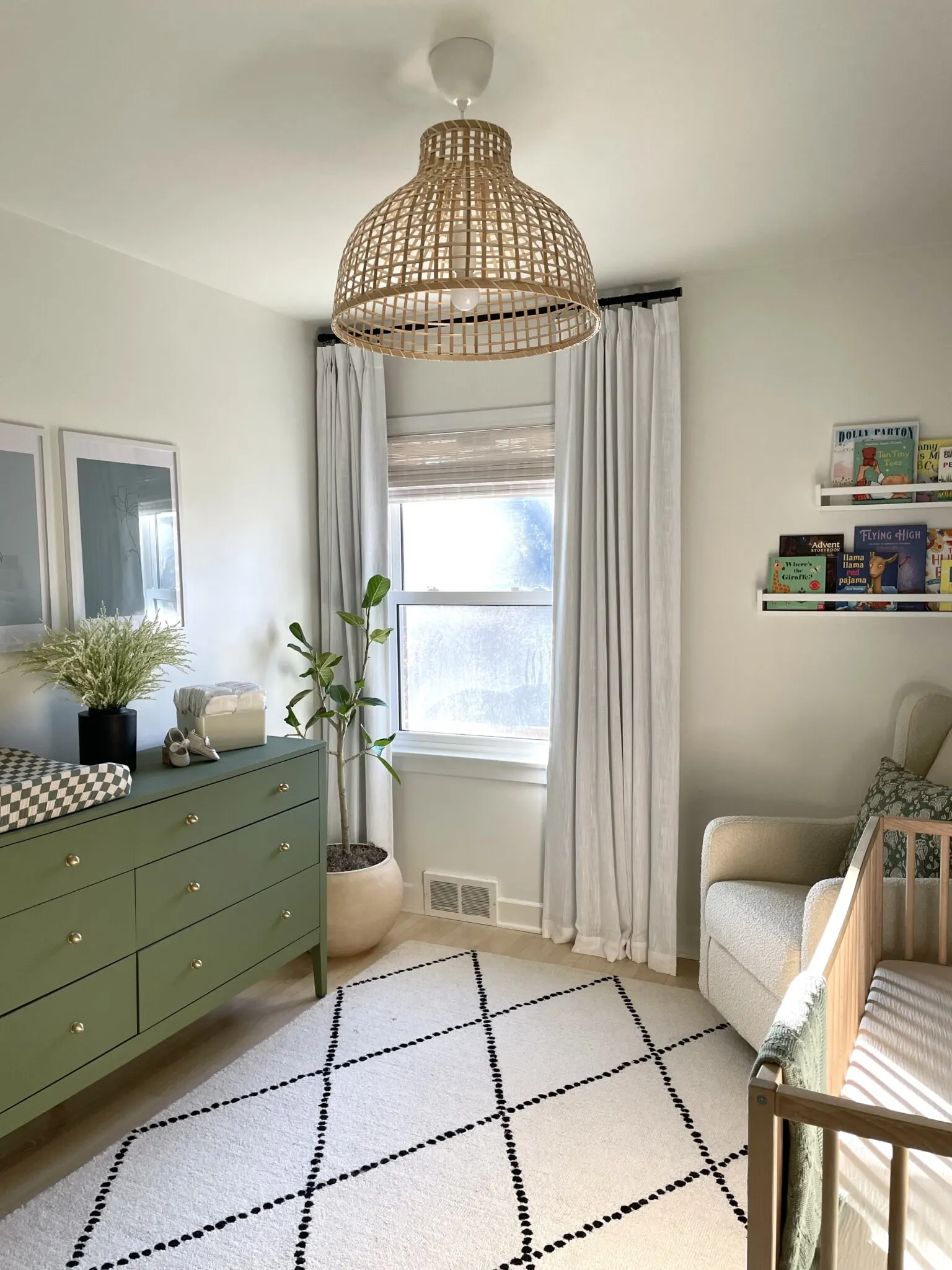 Pinch Pleat Curtains in Gender Neutral Nursery