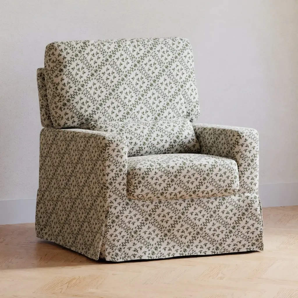 Sarah Flint x Namesake Crawford Swivel Glider in Green Lattice