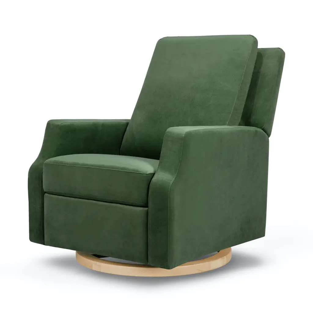 Crewe Recliner + Swivel Glider in Forest Green Velvet